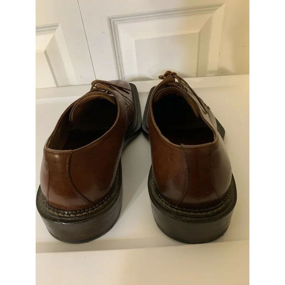 Olivier Men’s Sz‎ 9 1/2 D Brown Cap Shoe Very Fine Leather Made In Italy